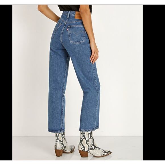 Levi's Ribcage Straight Ankle Jeans - Georgie Wash - Size 26 - Picture 1 of 4